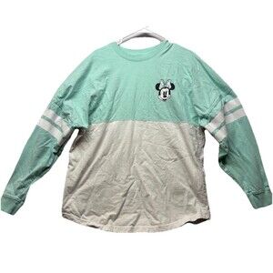 Disney Spirit Jersey Womens White Blue Minnie Mouse Long Sleeve Medium 8/10